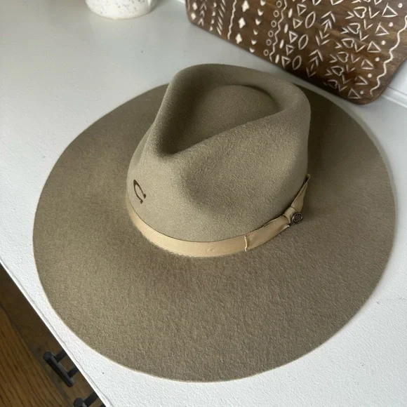 Charlie 1 Horse Wide Brim Felt Hat Mushroom– Size Large – Western Boho Style - Picture 5 of 8